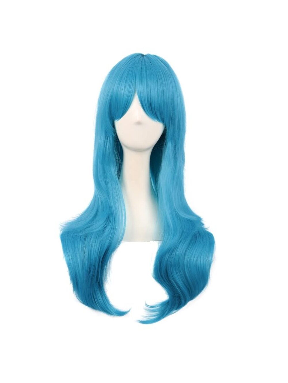 Women's Cyan Blue 28" 70cm Long Curly Ends Costume Cosplay Modern Hair Wig